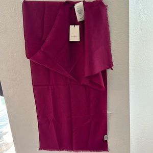 Gucci Gg Monogram Purple Burgundy Color Scarf